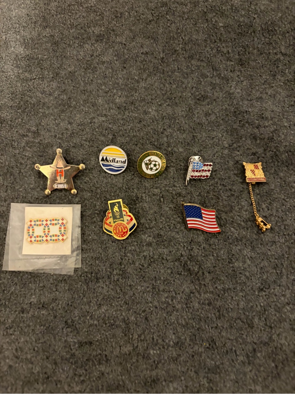 Assorted Enamel Pin Lot of 8 pieces - Patriotic & Vintage Logos